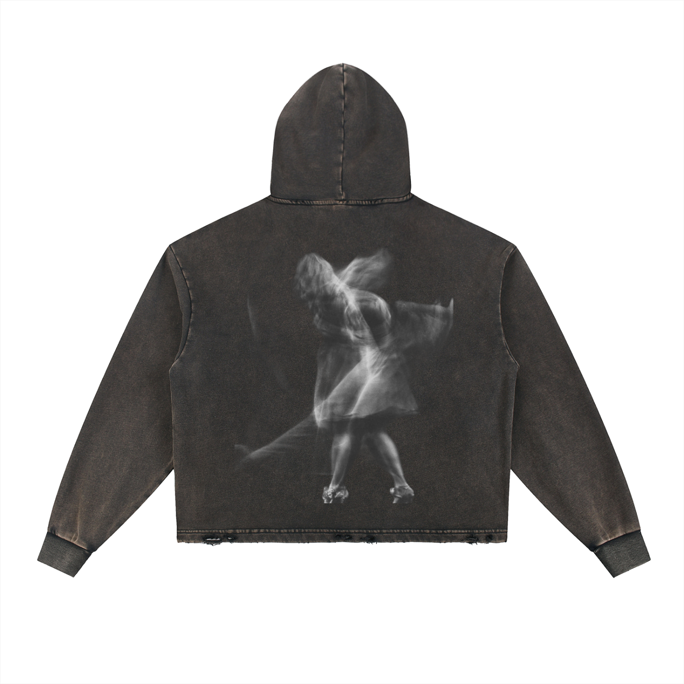 Vintage Washed Frayed-Hem Hoodie