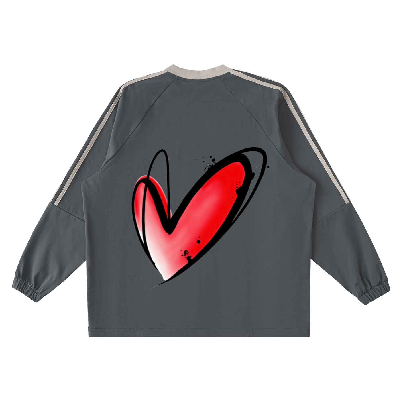 Color-Block V-Neck Long-Sleeve T-Shirt