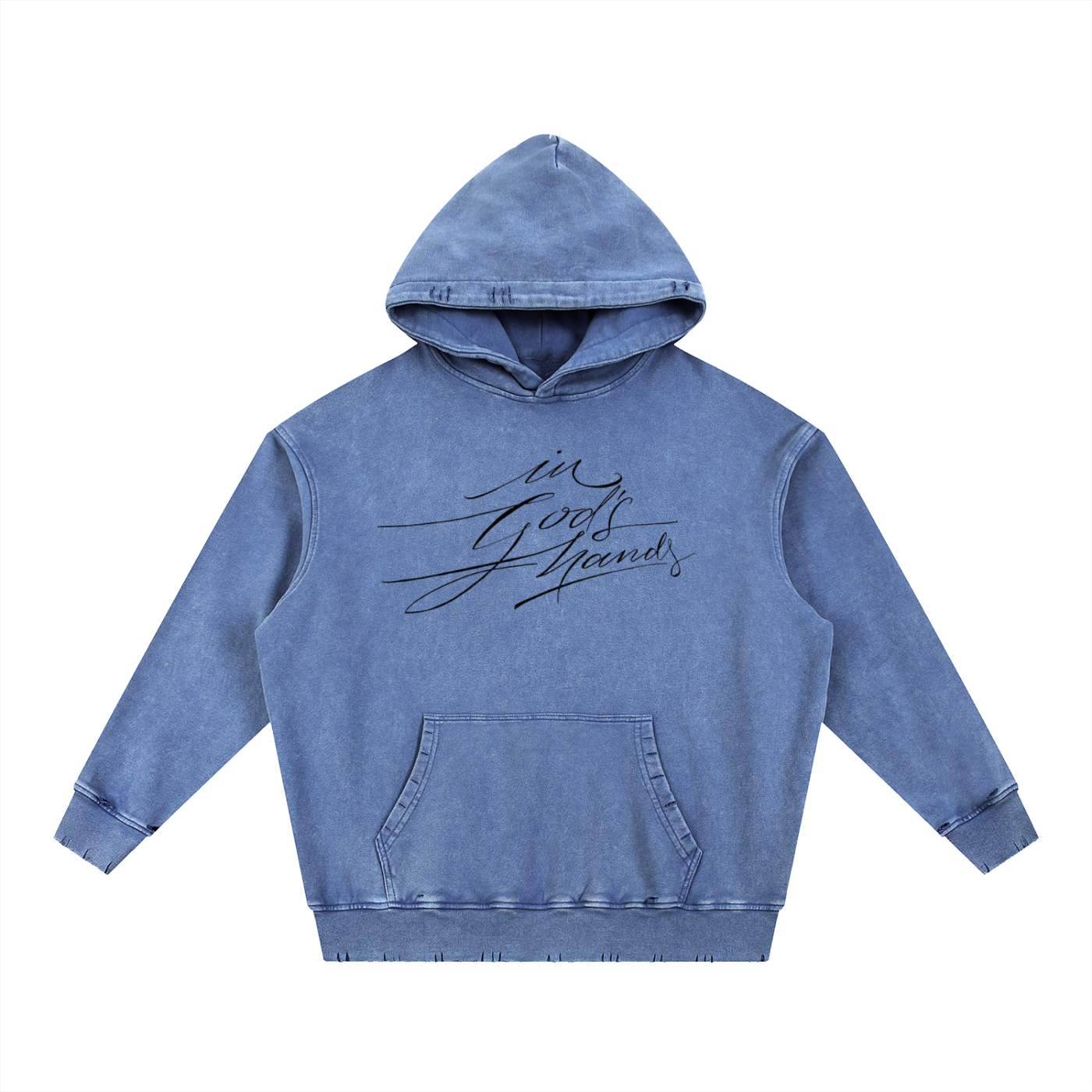 Snow Wash Hand-Frayed Heavyweight  Hoodie